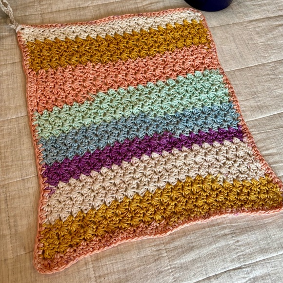 Colorful Crocheted Cotton Dish Towel - Picture 2 of 2